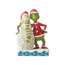 Grinch Next to Grinchy Snowman